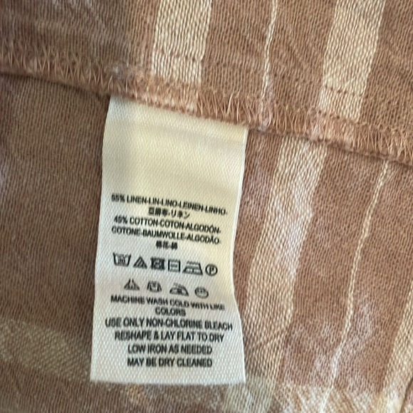 Free People Plaid Linen/Cotton Blend strapless midi dress - Picture 5 of 10